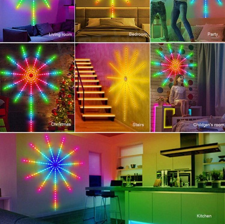 LED RGB Fireworks Light