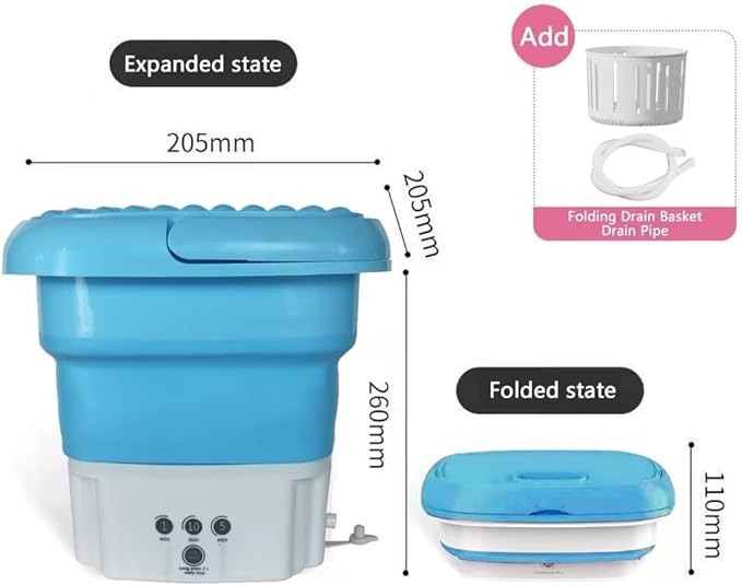 Folding Portable Washing Machine With Bucket Dryer