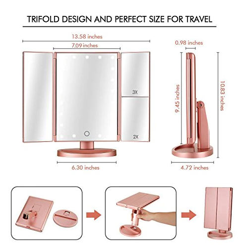 Magnifying Lighted Makeup Mirror