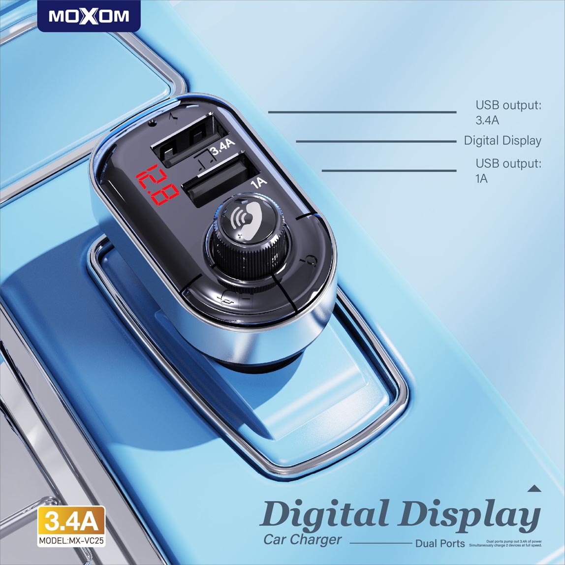 Wireless Music Car Charger MOXOM mx-VC25/VC-26