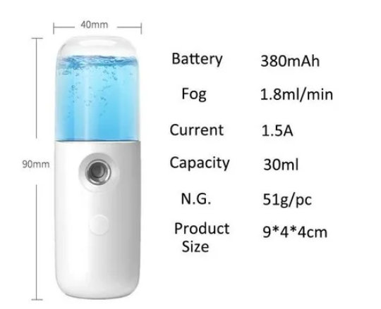 Mini Nano Spray Face Humidifier - 30ml