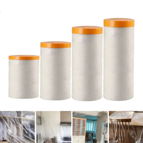 Transparent Plastic Masking Film Waterproof Dust Cover Living Room Kitchen Furniture Decoration Protective Film 20M