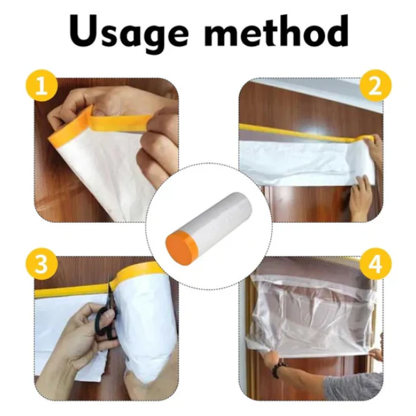 Transparent Plastic Masking Film Waterproof Dust Cover Living Room Kitchen Furniture Decoration Protective Film 20M