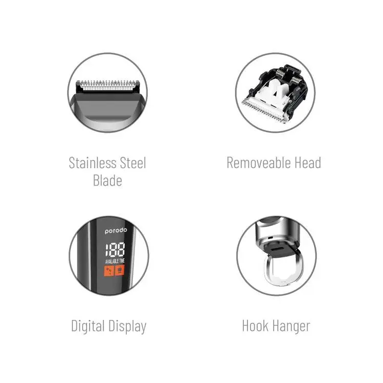 Porodo High-Precision Beard Trimmer With Digital Display