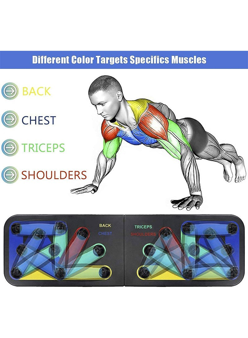 Strength Training Multi-Function Portable & Foldable Push-Up Board For Pectoralis, Back, Triceps & Shoulders HJ-70108 (L19 x W64 x H2)cm