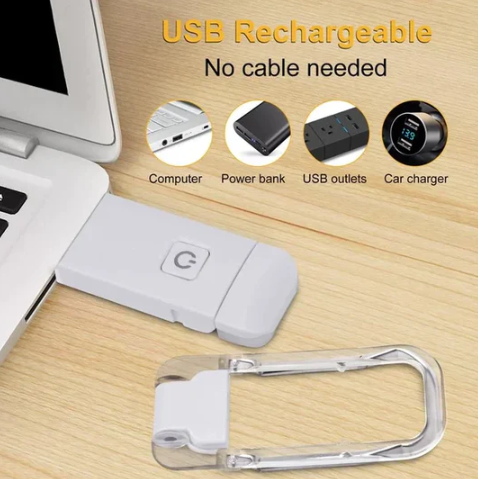 USB Rechargeable Book Light With 3 Levels & Colors