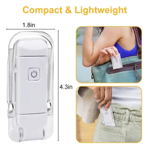 USB Rechargeable Book Light With 3 Levels & Colors