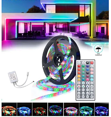 RGB Remote Control LED Strip Light- Multi Colors Changing, Waterproof 5-Meter RGB