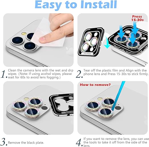 Lens Film With Strass Camera Protection
