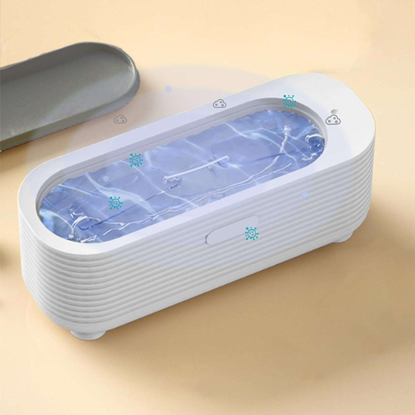 Ultrasonic Glasses Cleaner, 360° Deep Cleaning, Silent Jewelry Cleaner Ultrasonic Machine USB Powered, Clean Pod for Watches/Glasses/Jewelry