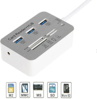 All in One Card Reader With Hub 3.0/3.1 + Card Reader