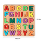 Alphabet Blocks Learning Puzzle, Wooden ABC Letters Colorful Educational Puzzle Toy Board for Toddlers & Kids, Multi-Colored