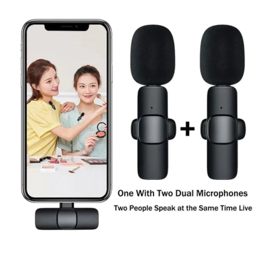 2 Dual Wireless Microphones Lightning/Type-C K9