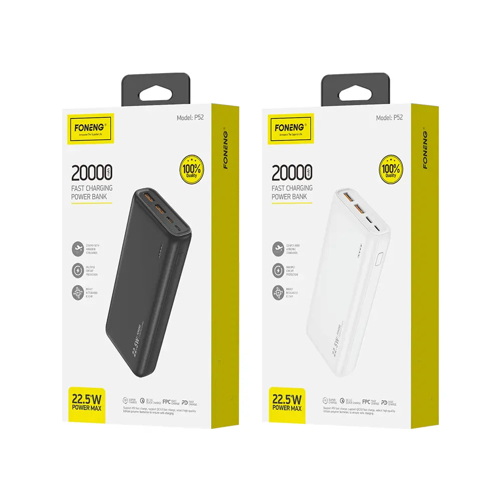 Fast Charger Power Bank 20,000 mAh Foneng P52