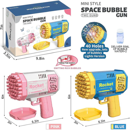 Bubble Gun 40 Holes For Kids With Light