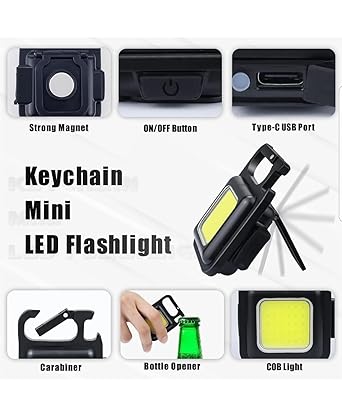Cob Rechargeable Keychain Light