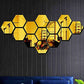 Hexagon Mirror Wall Sticker Set 12pcs