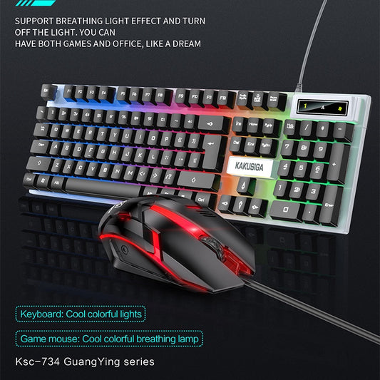 RGB Gaming Keyboard + Mouse Colorful Kakusiga