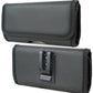 Premium Leather Horizontal Large Size Pouch Protective Carrying Cell Phone Case with Belt Clip