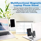 Laptop Extension Phone Bracket Laptop Phone Holder Adjustable Laptop Side Mount Clip Slim Portable Foldable Mobile Phone Holders