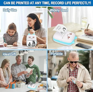 Pocket Mini Printer, Bluetooth Wireless Mini Thermal Printer