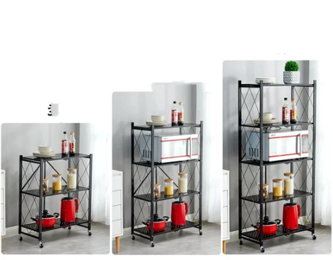 Tier Storage Shelves Foldable Storage Shelf Rack Storage Shelving On Wheels For Kitchen